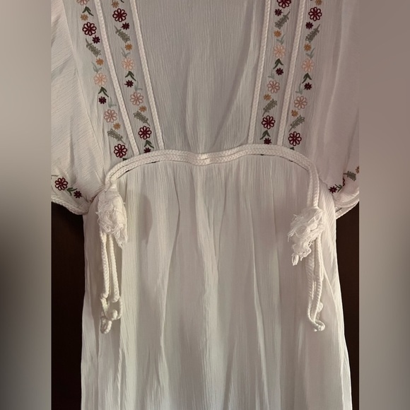 Anthropologie Knot Sisters Small white maxi dress boho prairie embroidered - Picture 12 of 12